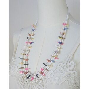 Vintage 1970s‎ Zuni three strand fetish necklace | Heishi beaded bird sterling